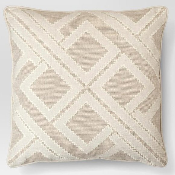 Threshold Other - Beige Geo Patchwork Toss Throw Pillow